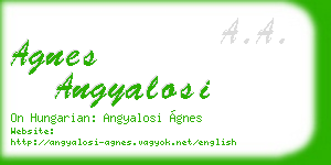 agnes angyalosi business card